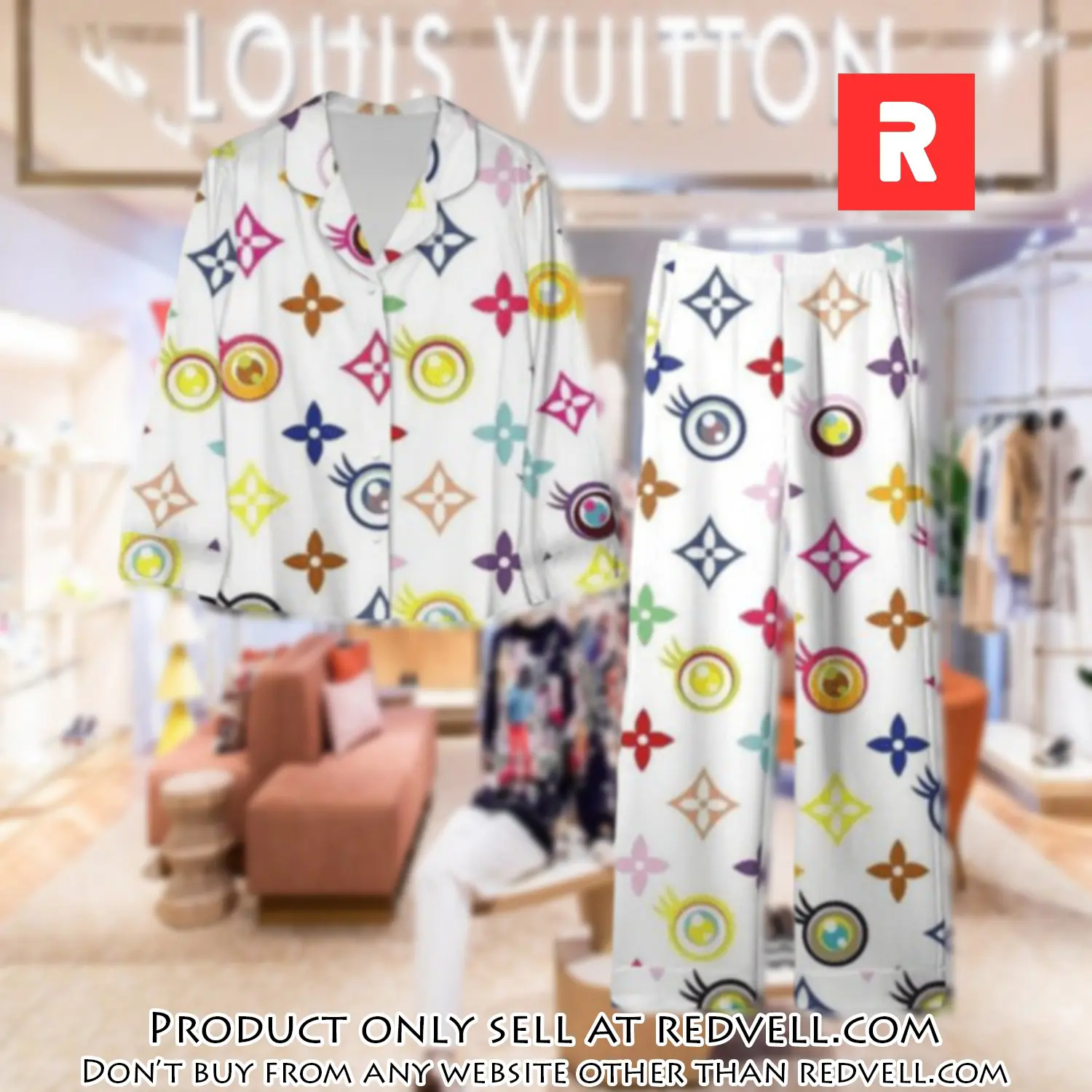 Trending luxury lv satin pajama set pjs1106 rv5537822